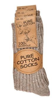 Preview: 3 Paar TippTexx 24 warme 100% Baumwolle Socken, schwere Qualität